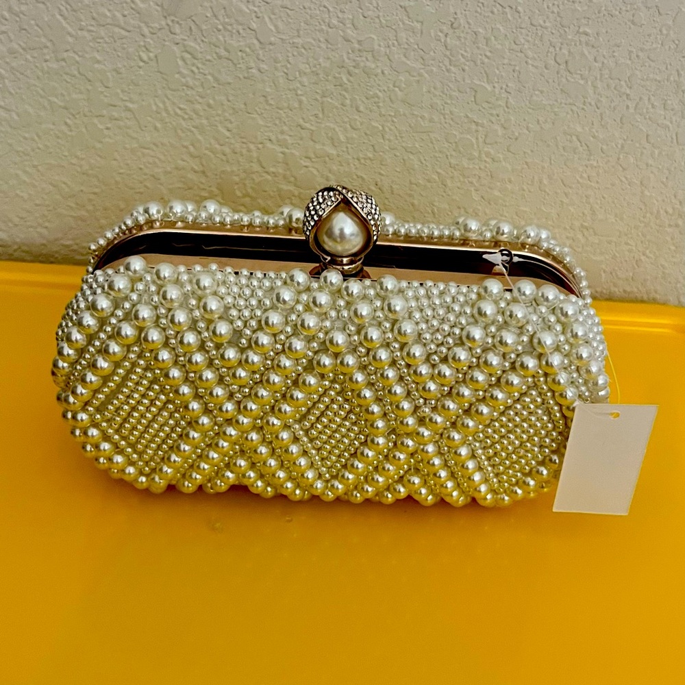Brand New — Faux Pearl Evening Clutch